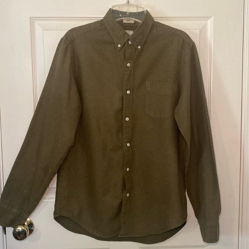 J.Crew Men’s M. Green button up long sleeve